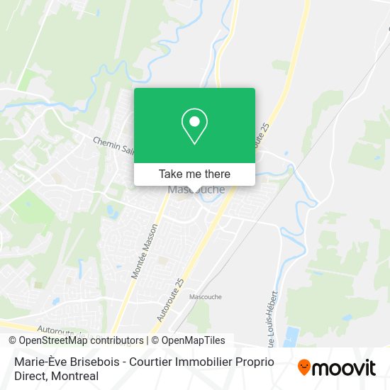 Marie-Ève Brisebois - Courtier Immobilier Proprio Direct map