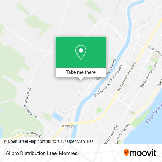 Alipro Distribution Ltee map