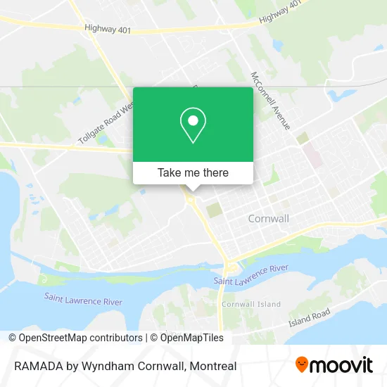 RAMADA by Wyndham Cornwall map