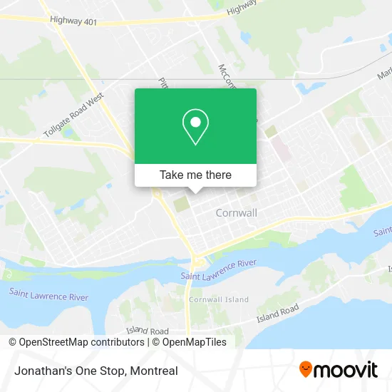 Jonathan's One Stop map