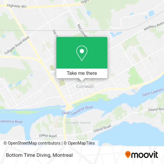 Bottom Time Diving map