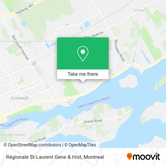 Régionale St-Laurent Gene & Hist map