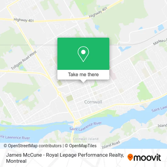 James McCune - Royal Lepage Performance Realty map