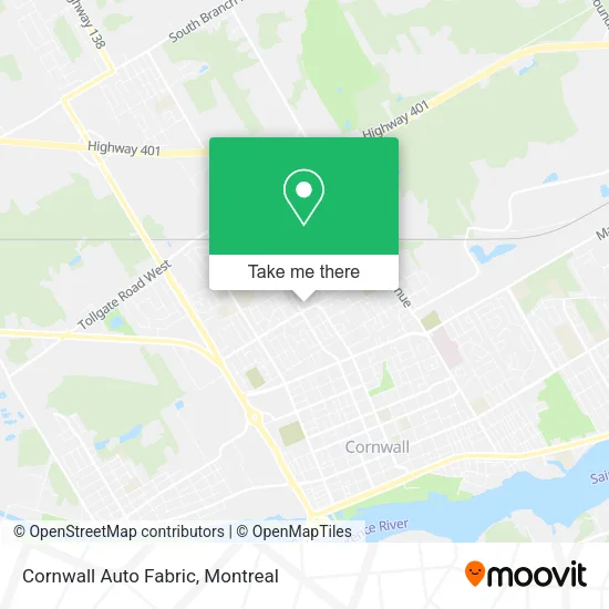 Cornwall Auto Fabric map