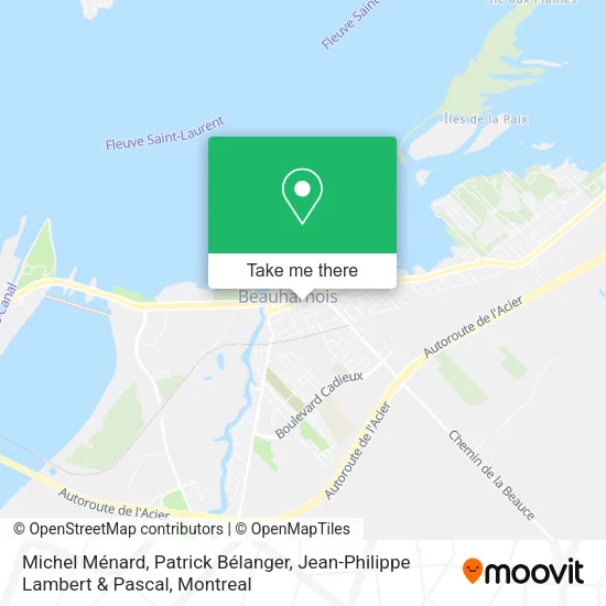 Michel Ménard, Patrick Bélanger, Jean-Philippe Lambert & Pascal map