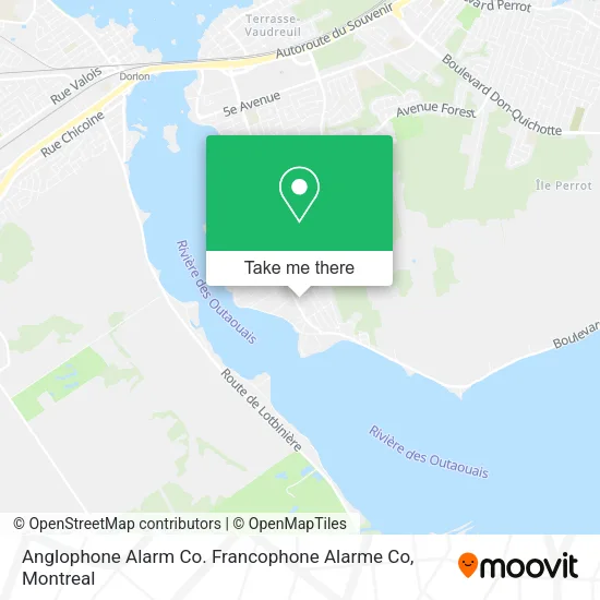 Anglophone Alarm Co. Francophone Alarme Co map
