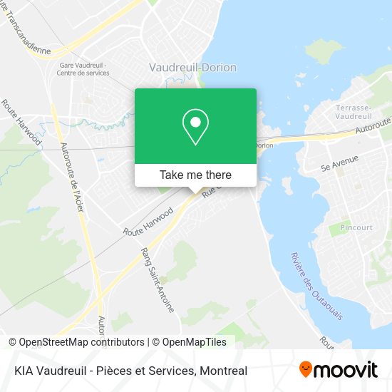 KIA Vaudreuil - Pièces et Services map