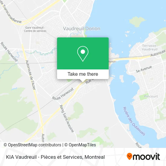 KIA Vaudreuil - Pièces et Services map