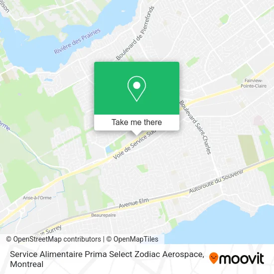 Service Alimentaire Prima Select Zodiac Aerospace map