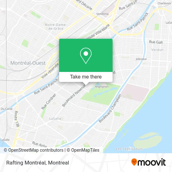 Rafting Montréal map