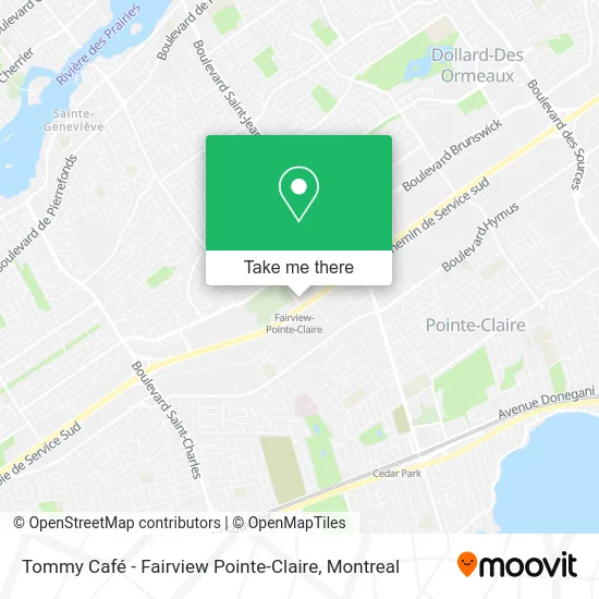 Tommy Café - Fairview Pointe-Claire map