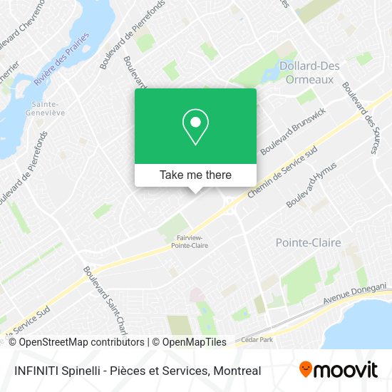 INFINITI Spinelli - Pièces et Services map