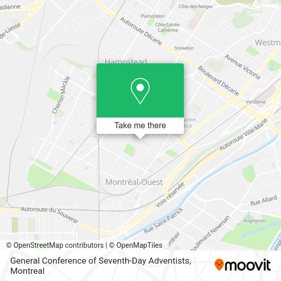 General Conference of Seventh-Day Adventists map