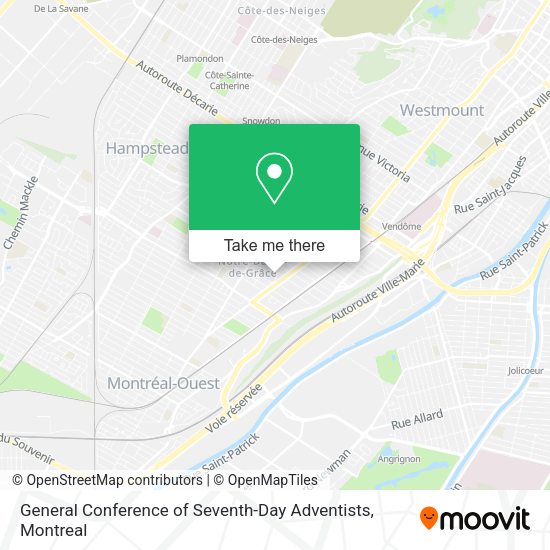General Conference of Seventh-Day Adventists map