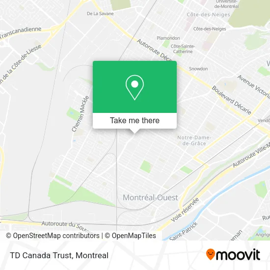 TD Canada Trust map