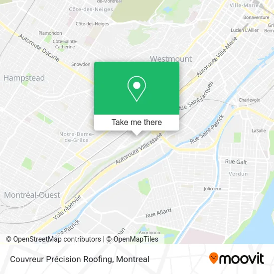 Couvreur Précision Roofing map