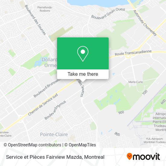 Service et Pièces Fairview Mazda map