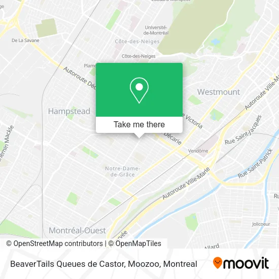 BeaverTails Queues de Castor, Moozoo map