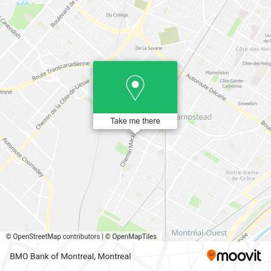BMO Bank of Montreal map