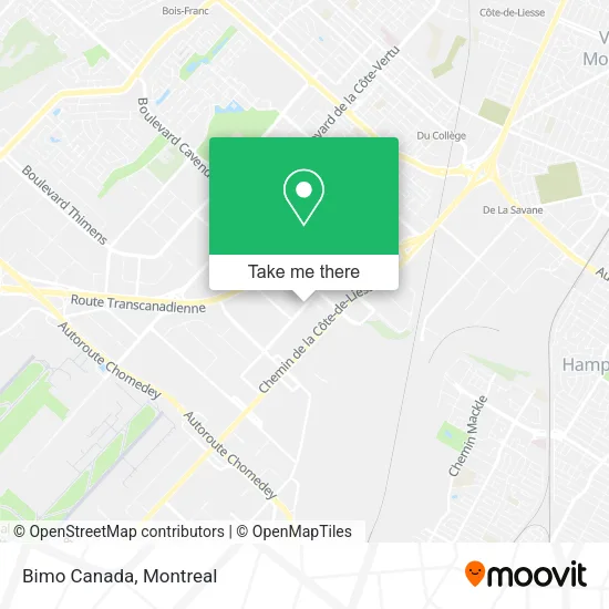 Bimo Canada map