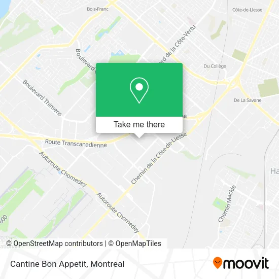Cantine Bon Appetit map