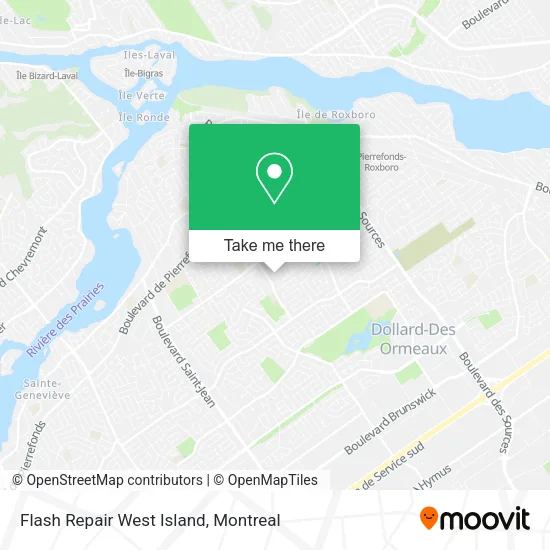 Flash Repair West Island map