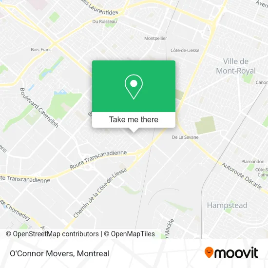 O'Connor Movers map