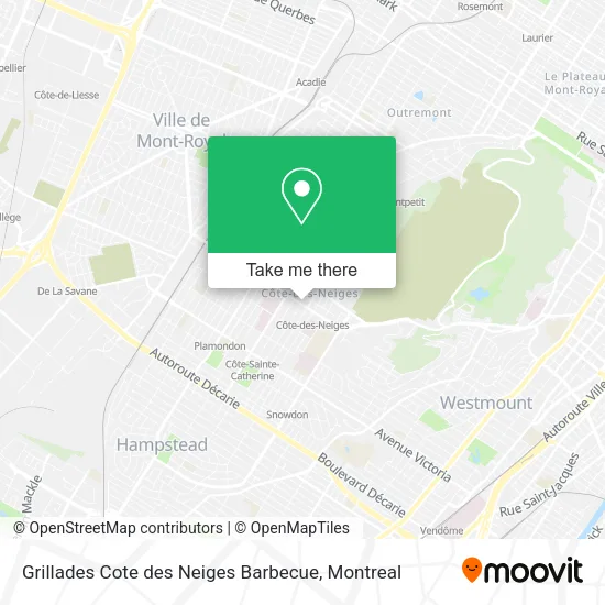 Grillades Cote des Neiges Barbecue map