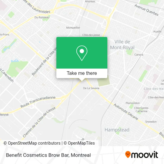 Benefit Cosmetics Brow Bar map