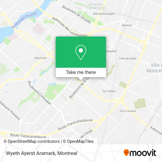 Wyeth Ayerst Aramark map