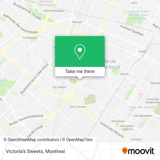 Victoria's Sweets map