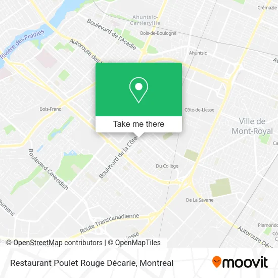 Restaurant Poulet Rouge Décarie map