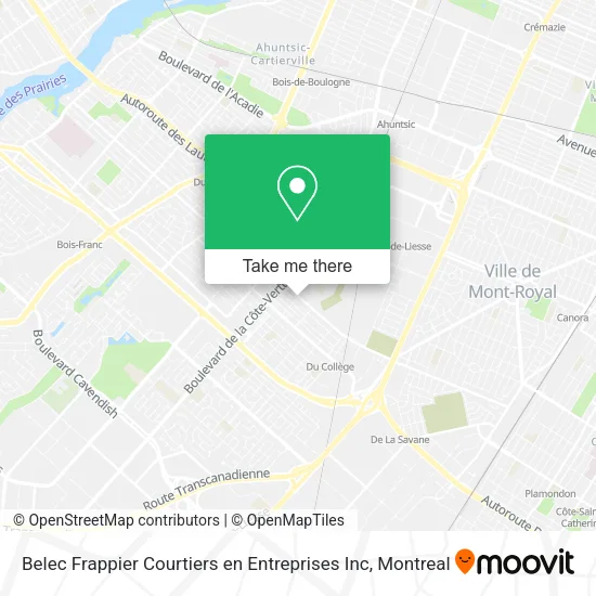 Belec Frappier Courtiers en Entreprises Inc map
