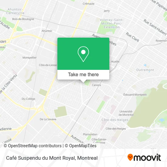 Café Suspendu du Mont Royal map