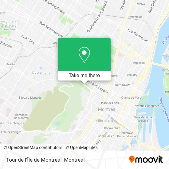 Tour de l'Île de Montreal map