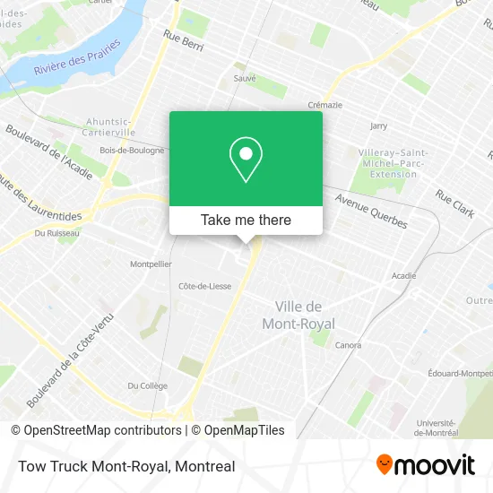 Tow Truck Mont-Royal map
