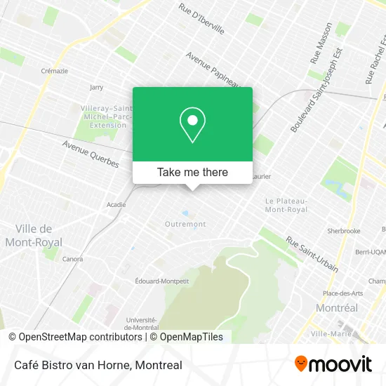 Café Bistro van Horne map
