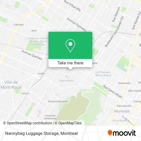 Nannybag Luggage Storage map