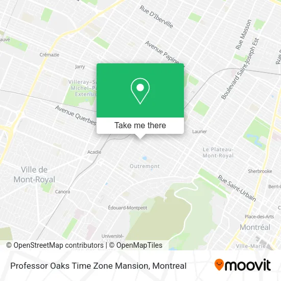 Professor Oaks Time Zone Mansion map