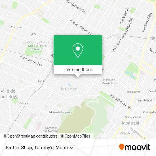 Barber Shop, Tommy's map