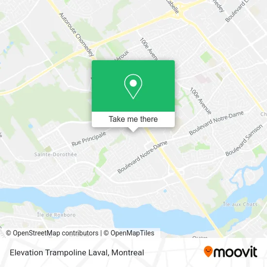 Elevation Trampoline Laval map
