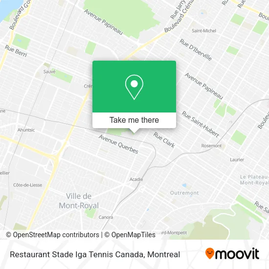 Restaurant Stade Iga Tennis Canada map