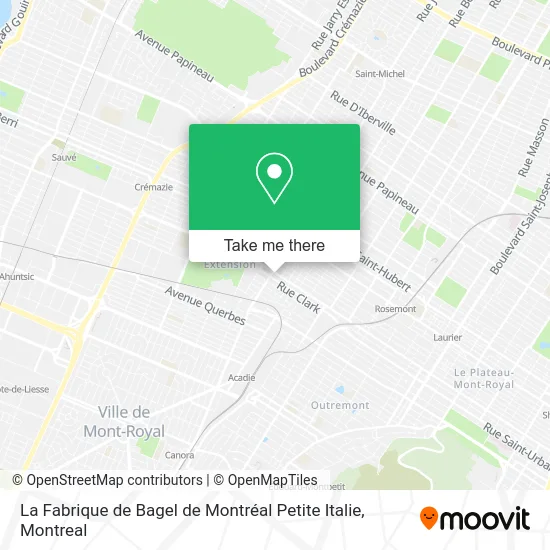 La Fabrique de Bagel de Montréal Petite Italie map
