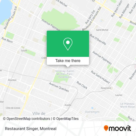 Restaurant Singer map