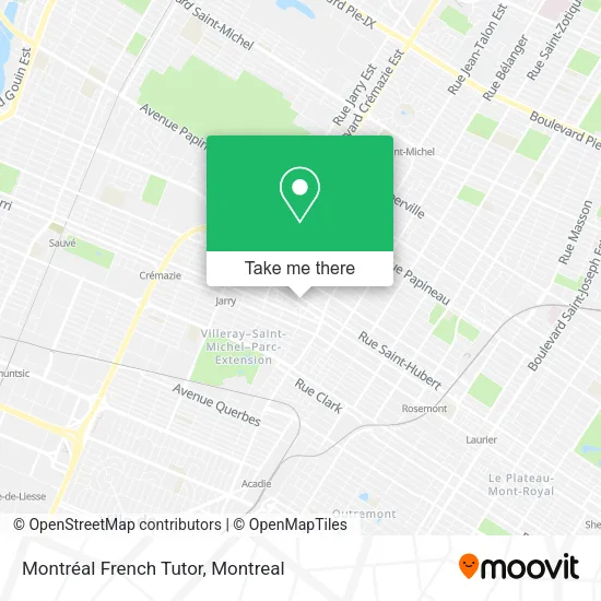 Montréal French Tutor map