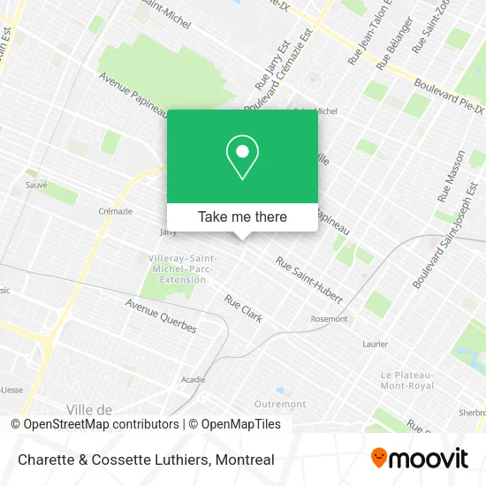 Charette & Cossette Luthiers map