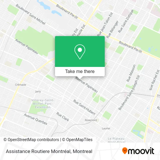 Assistance Routiere Montréal map
