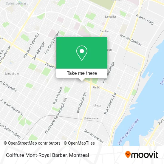 Coiffure Mont-Royal Barber map