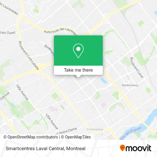 Smartcentres Laval Central map