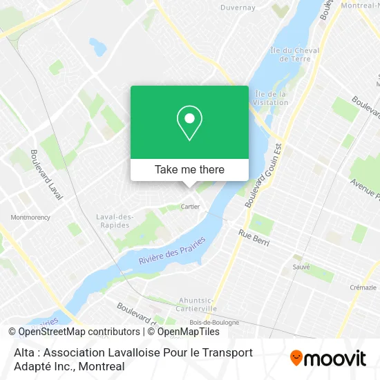 Alta : Association Lavalloise Pour le Transport Adapté Inc. map